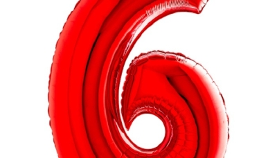 Цифра "6"  Красная (102 см)